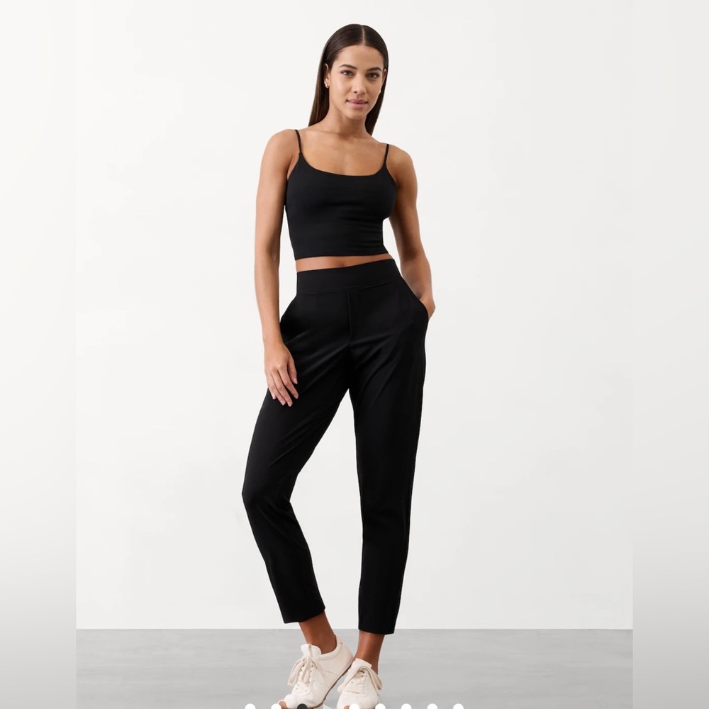 Athleta Black High-Waisted Cropped Pants